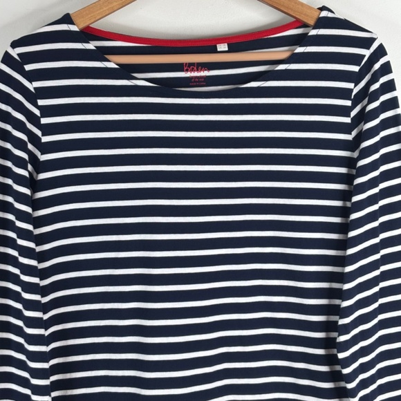 Boden Breton Long Sleeve T Shirt 13 Rainbow Cuff Tee Navy Stripe Nautical Preppy - Picture 4 of 11